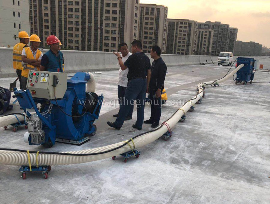 Concrete pavement shot blasting machine